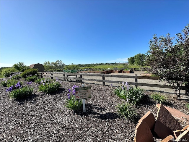 view of yard featuring a rural view