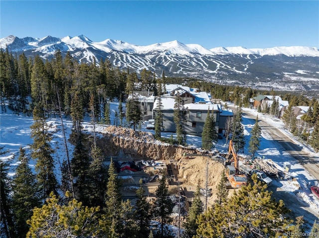 bird's eye view featuring a mountain view