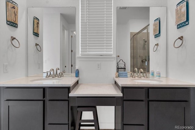 5045 Preserve Pl, Firestone, CO 80504 - full bath featuring a shower stall and two vanities