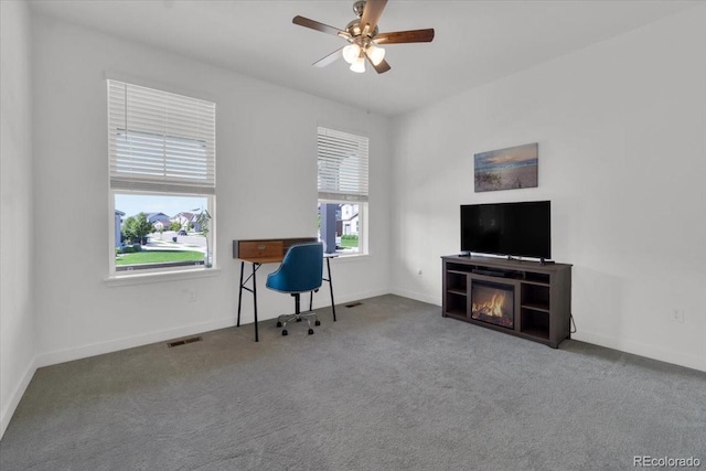 5045 Preserve Pl, Firestone, CO 80504 - office space featuring carpet and a ceiling fan