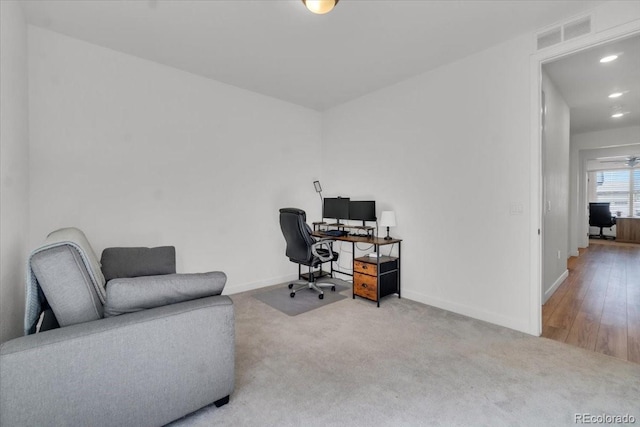 5045 Preserve Pl, Firestone, CO 80504 - office featuring carpet floors and recessed lighting