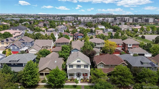 aerial view of residential area