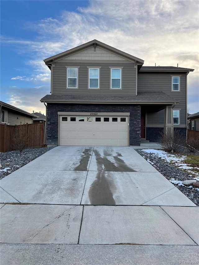 front facade featuring a garage