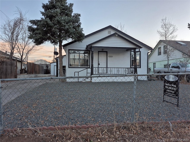 view of front of property featuring covered porch