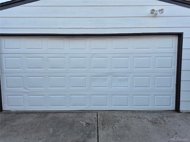 view of garage