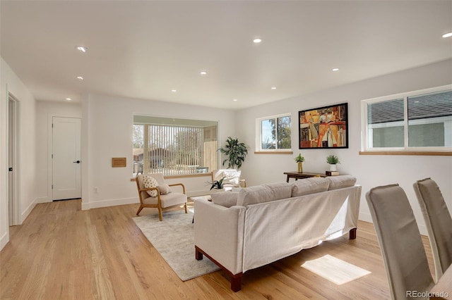 living room featuring light hardwood / wood-style flooring