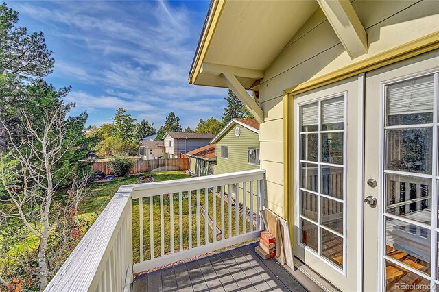 1550 S Telluride St, Aurora, CO 80017 - view of wooden balcony with french doors and a deck
