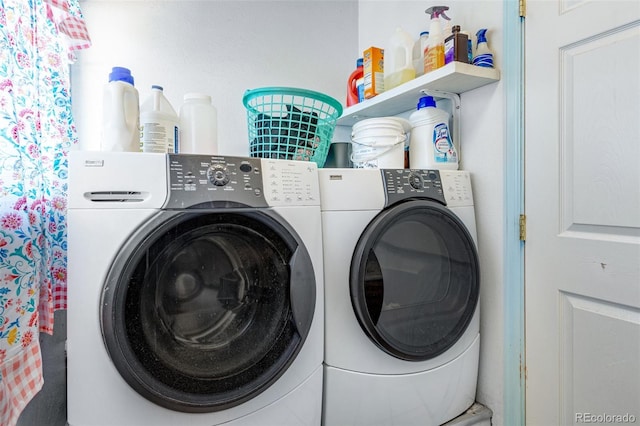 laundry area featuring independent washer and dryer