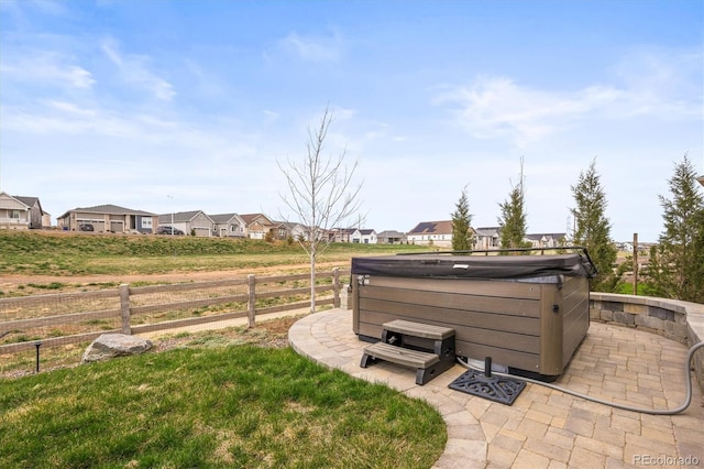 8985 Chalk Creek Pl, Littleton, CO 80125 - view of yard with a hot tub, a residential view, and a patio