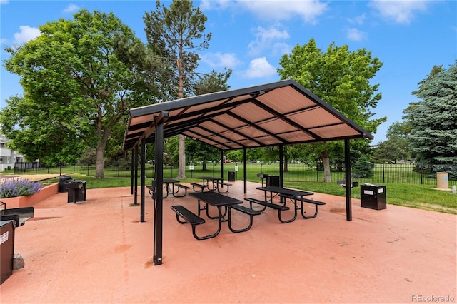 view of home's community with a gazebo and a yard