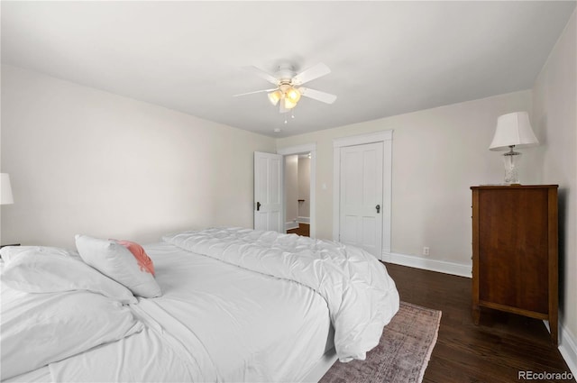 1024 Greenwood Ave, Canon City, CO 81212 - bedroom with dark wood finished floors and a ceiling fan
