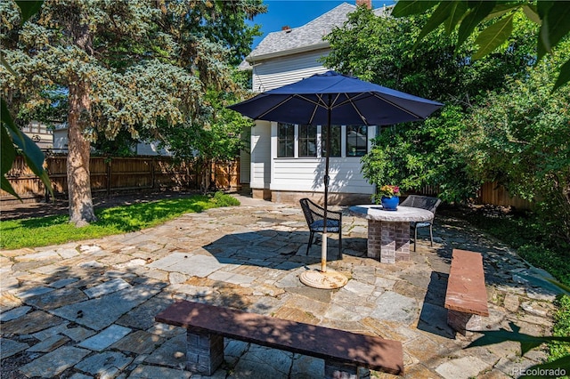1024 Greenwood Ave, Canon City, CO 81212 - fenced backyard featuring a patio area and outdoor dining area