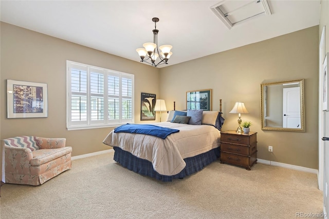 4545 S Monaco St Unit 114, Denver, CO 80237 - bedroom with carpet flooring and a chandelier