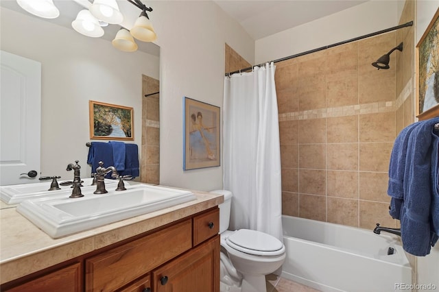 4545 S Monaco St Unit 114, Denver, CO 80237 - full bathroom with vanity, shower / bath combination with curtain, and a chandelier