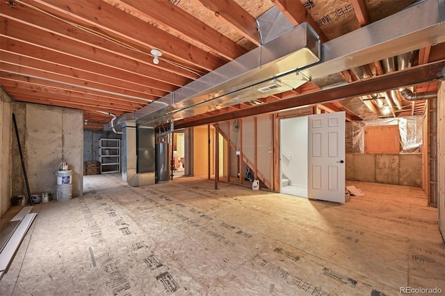 5554 S Ward Way, Littleton, CO 80127 - unfinished basement with gas water heater