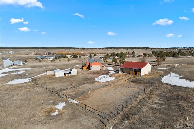 bird's eye view featuring a rural view