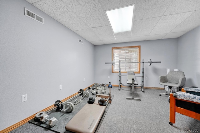 11820 W 66th Pl Unit C, Arvada, CO 80004 - exercise room featuring a drop ceiling and baseboards