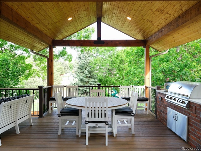 10346 E Crestridge Ln, Englewood, CO 80111 - wooden deck featuring outdoor dining area