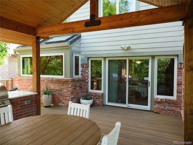 10346 E Crestridge Ln, Englewood, CO 80111 - wooden terrace with exterior kitchen