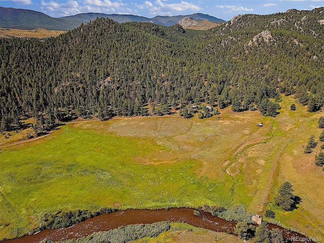 drone / aerial view with a mountain view