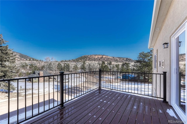 deck featuring a mountain view