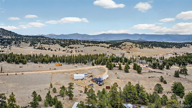 view of rural area featuring a mountain backdrop and a desert landscape