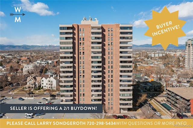 130 N Pearl St Unit 1606, Denver, CO 80203 - view of property with a mountain view and a view of city