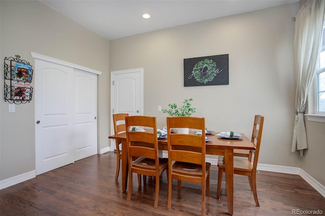 dining room featuring dark hardwood / wood-style floors