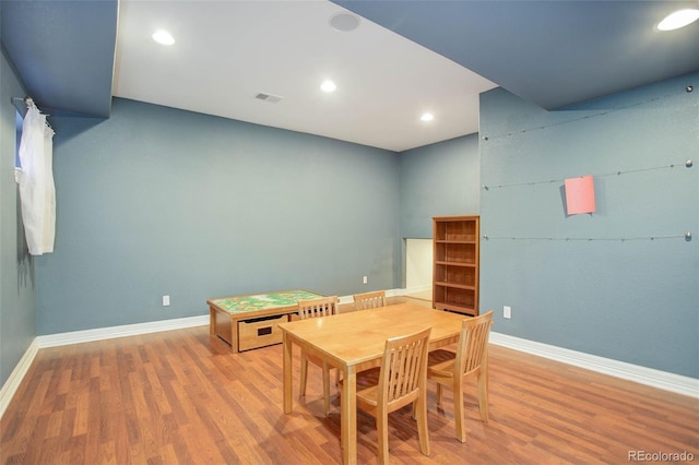 dining area featuring light hardwood / wood-style flooring