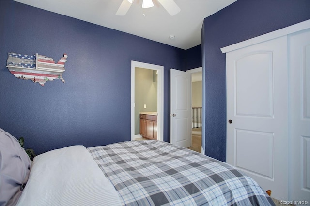 bedroom with ceiling fan