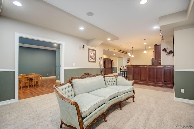 living room featuring light hardwood / wood-style floors