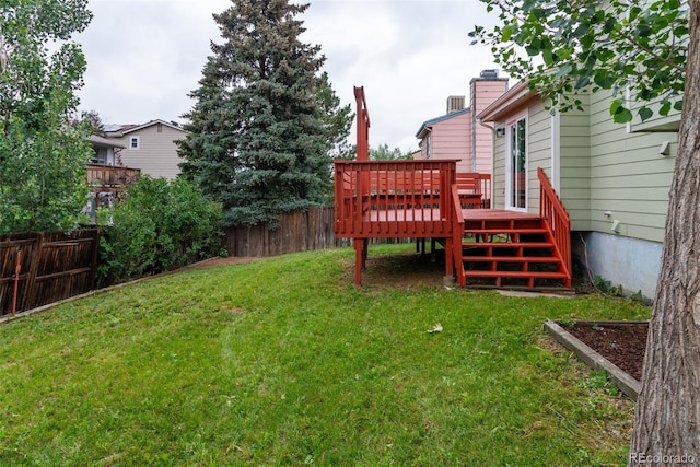 2777 S Sedalia St, Aurora, CO 80013 - view of yard with a wooden deck