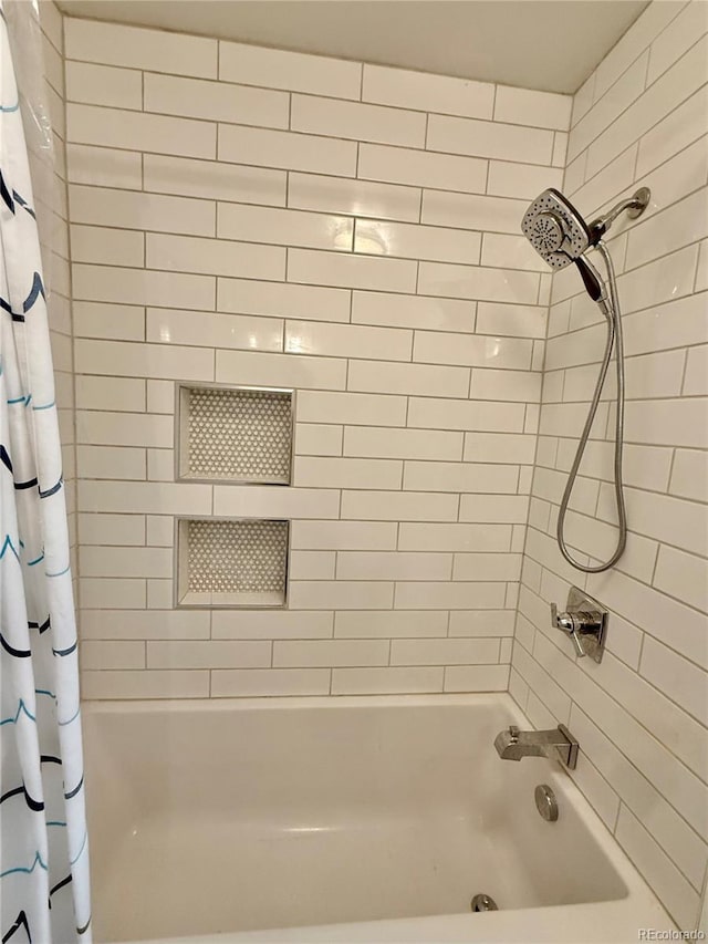 4425 E Harvard Ave, Denver, CO 80222 - bathroom with shower / bathtub combination with curtain