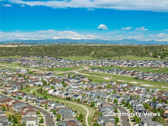 7686 Grady Cir, Castle Rock, CO 80108 - aerial view of residential area with a mountain backdrop