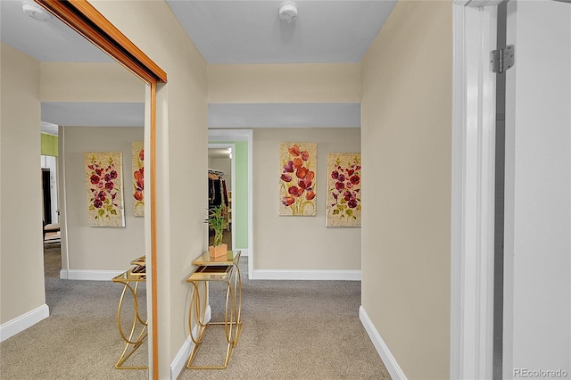 corridor with carpet floors