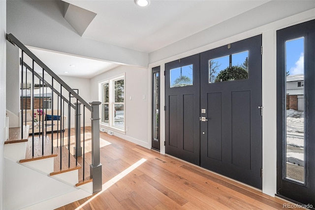 foyer featuring hardwood / wood-style floors