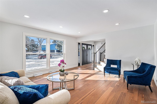 living room featuring wood-type flooring