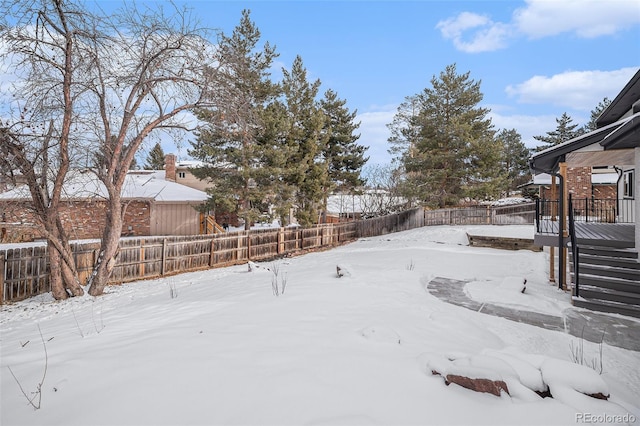 view of snowy yard