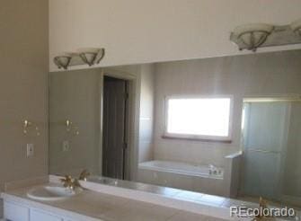 bathroom featuring vanity and a bathtub