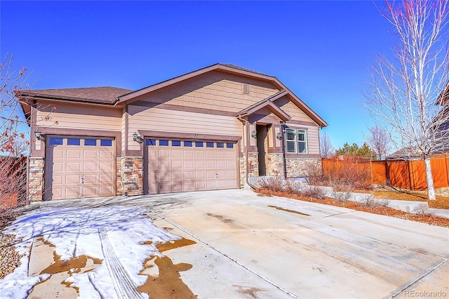 view of front of property featuring a garage