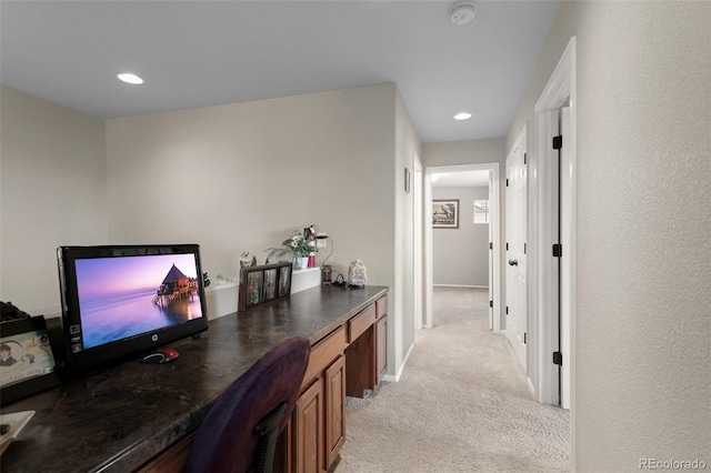 13415 Kearney St, Thornton, CO 80602 - office area with light colored carpet, recessed lighting, and baseboards