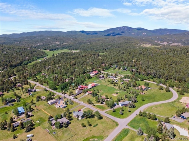 8427 S Custer Ln, Evergreen, CO 80439 - aerial view of property's location featuring a forest and a mountainous background