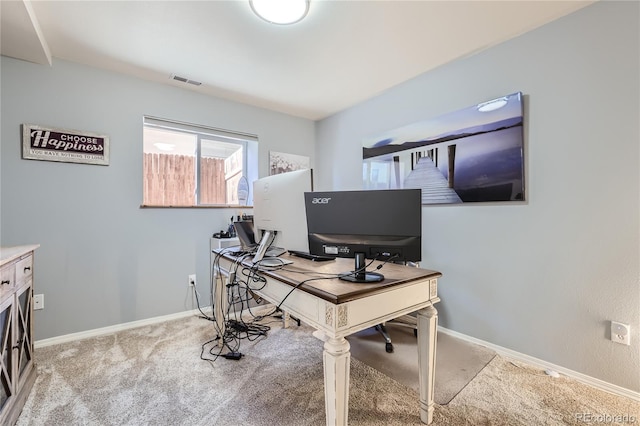 office with light colored carpet