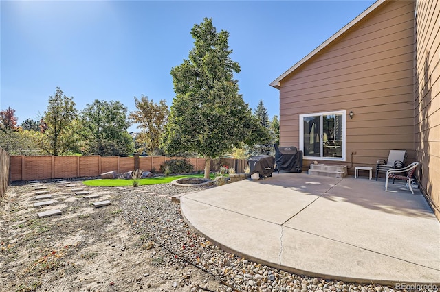 view of patio featuring grilling area