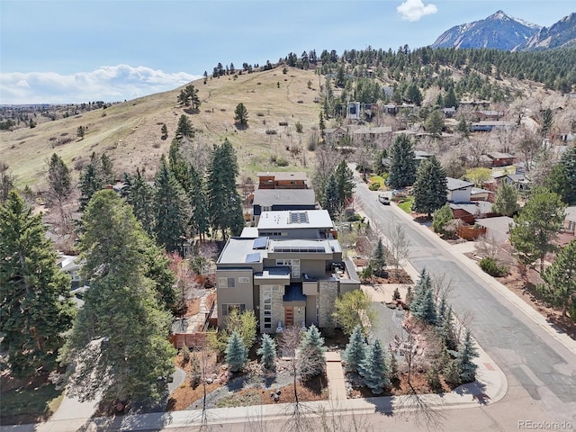 aerial view featuring a mountain view
