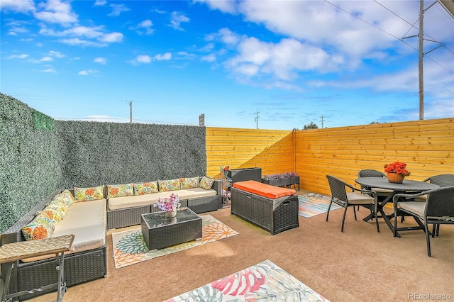 view of patio / terrace with an outdoor hangout area