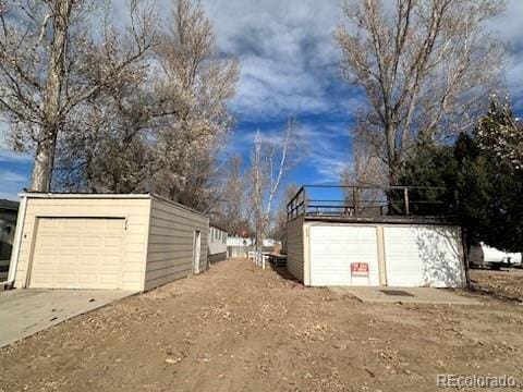 exterior space with an outbuilding