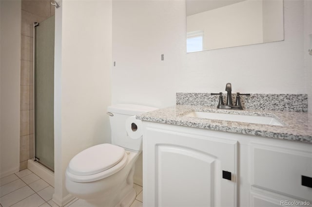 7659 S Holland Way, Littleton, CO 80128 - bathroom featuring vanity, tile patterned floors, and a shower with shower door