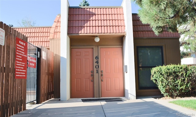 view of doorway to property