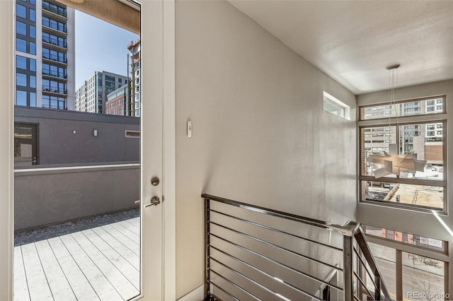 doorway to outside featuring a city view